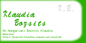 klaudia bozsits business card
